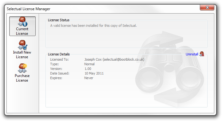 BiQubic.Sentinel: License Entry