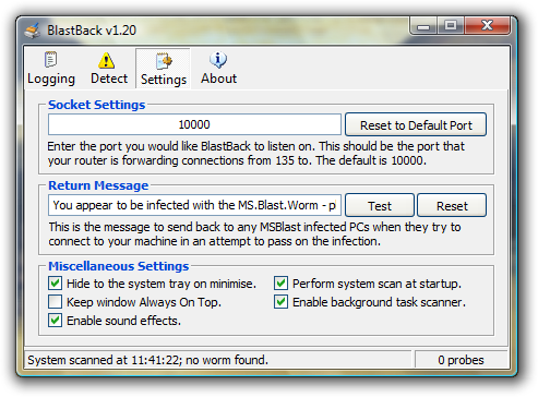 Settings Tab