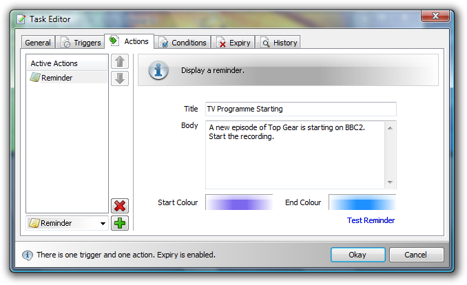 Task Editor - Actions