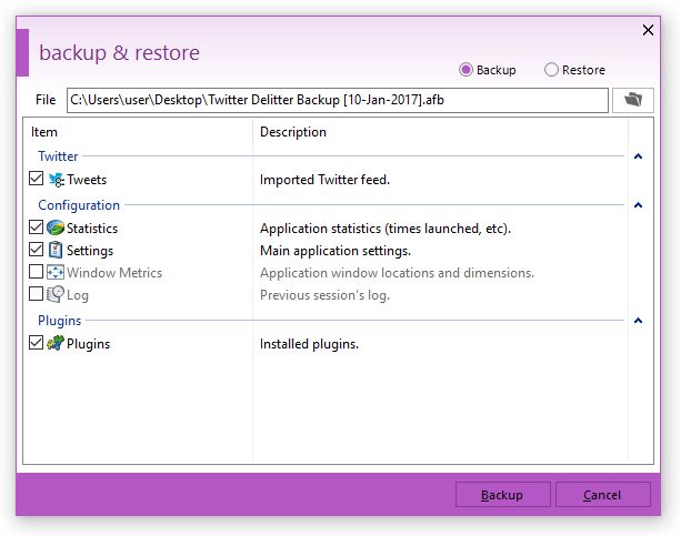 Backup and Restore